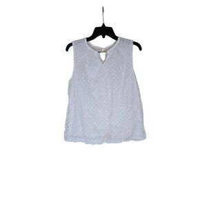 Liz Claiborne White Sleeveless Textured Top With Keyhole Detail Womens S